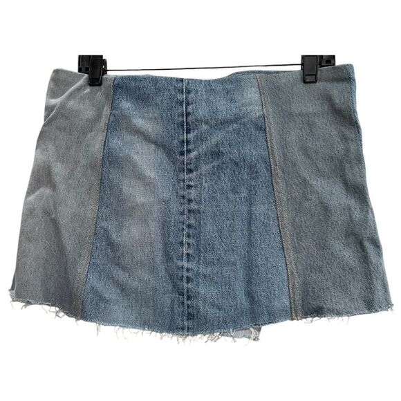 RE/DONE WITH LEVI'S Paneled Denim Mini Wrap Skirt - Size 26 - NWT - Picture 5 of 6